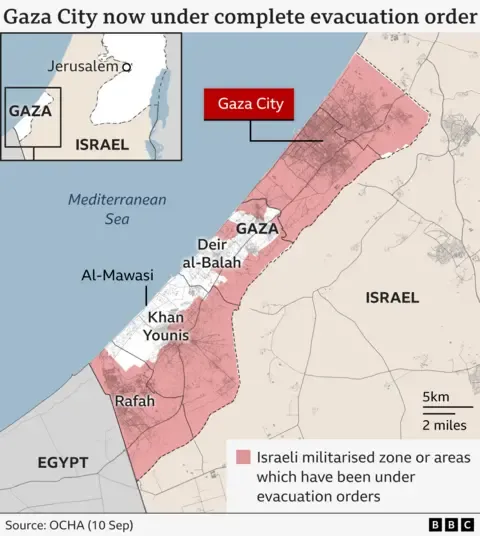 Thousands Civilians Escape as Israeli Troops Move Deeper into the City